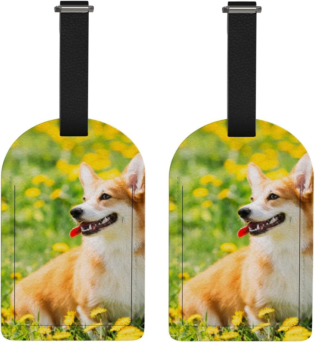 Luggage Tag Welsh Corgi Dog Puppy Full Back Privacy Name ID Card ...