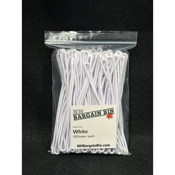 Luggage Tag Worm Loops, White 6 inch, 100 each