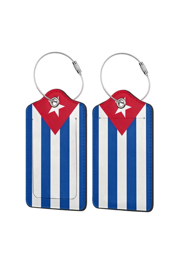 Luggage Tag for Suitcases BaggageCuban Flag Luggage Tag with Full Back Privacy Cover for Travel 1 PCS