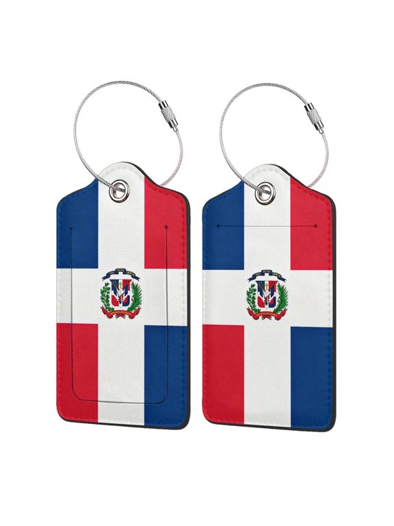 Luggage Tag for Suitcases BaggageFlag Of The Dominican Republic Luggage Tag with Full Back Privacy Cover for Travel 1 PCS