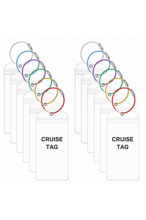 Luggage Tags, 12-Piece Colored Tags with Steel Loops, Waterproof Travel Tags for Suitcases