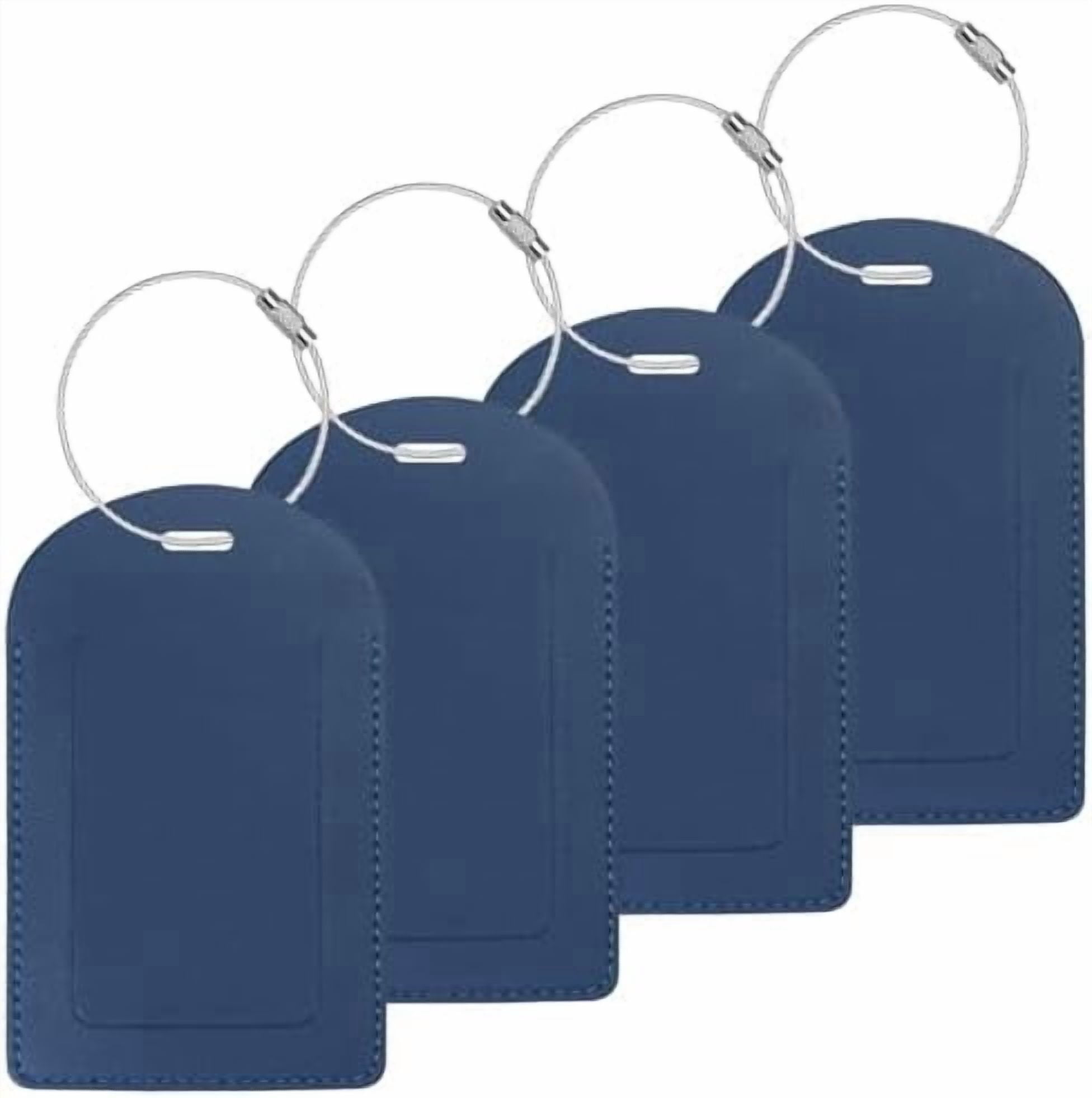 NOBRAND Privacy Cover Luggage Tags [Includes 4 Luggage Tags], Dark Blue ...