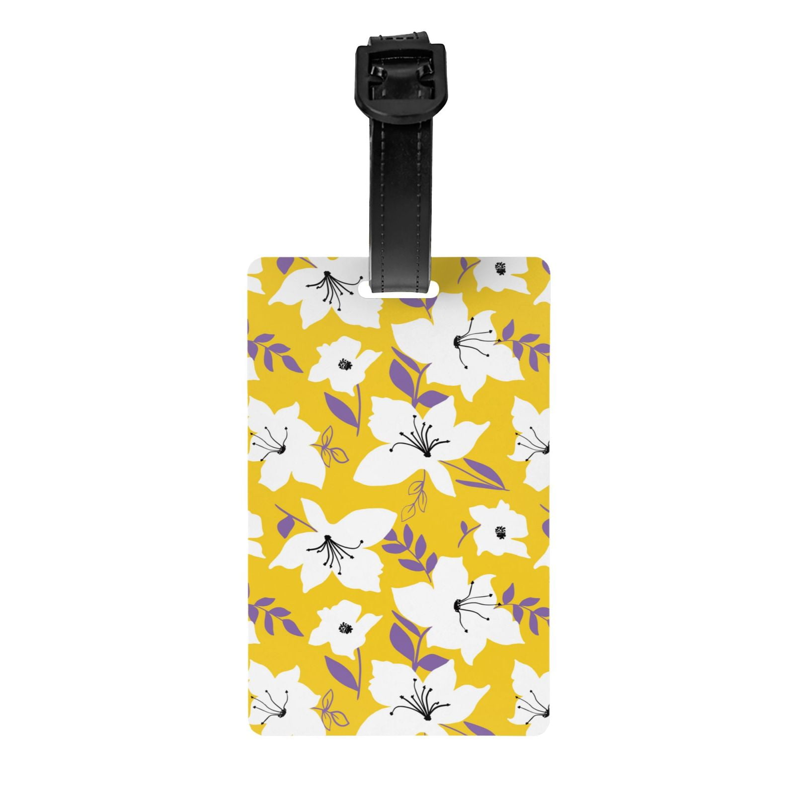 Luggage Tags Lilies Flowers Yellow PVC Luggage Tags for Suitcases