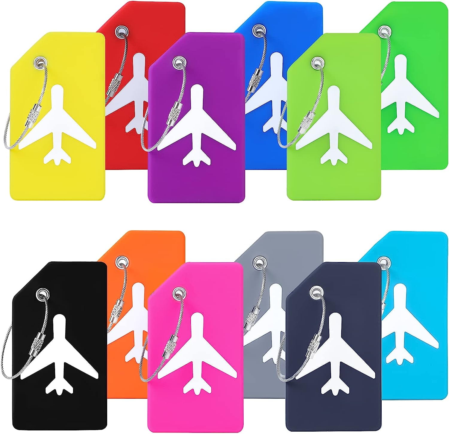 "Luggage Tags Silicone Travel Suitcase Bag Tags 12PACK Personalized ...