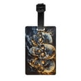 thumbnail image 1 of Luggage Tags for Suitcases, Fiery Skull Trio Suitcase & Bag Tags for Backpacks Baggage, Travel Name Tags for Luggage Identifiers for Suitcases, Travel Accessories, 1 of 6