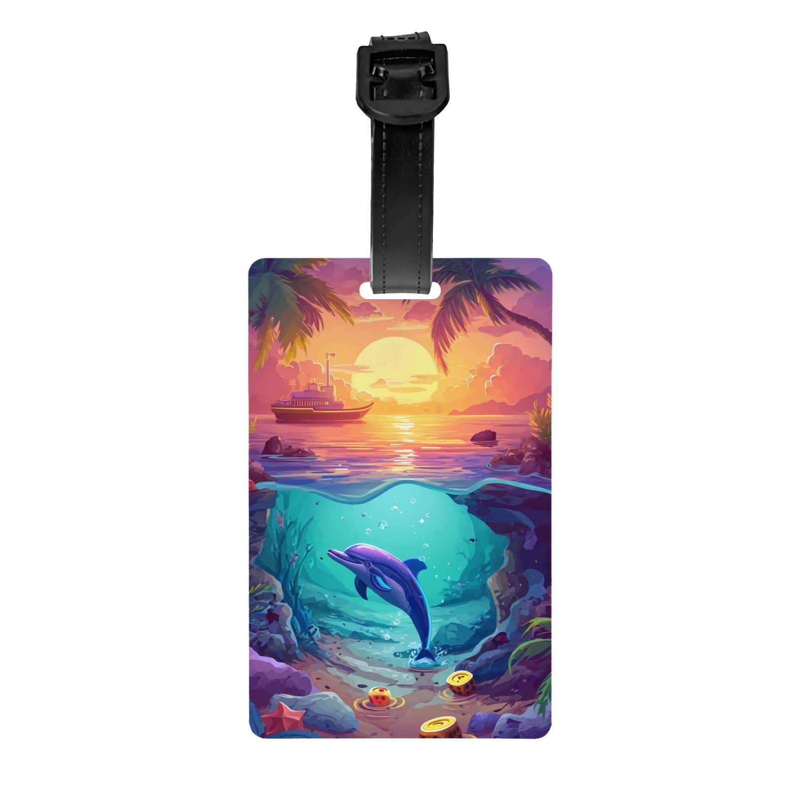 Luggage Tags for Suitcases - Hawaiian Island Dolphin Suitcase Tags ...