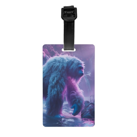 Luggage Tags for Suitcases, Mystical White gorilla Jungle Suitcase & Bag Tags for Backpacks Baggage, Travel Name Tags for Luggage Identifiers for Suitcases, Travel Accessories