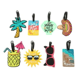 FRCOLOR 6pcs Creative Beach Theme Name Holder Travel Luggage Tags Set Coconut Tree Hat Shape Baggage Tag for Backpack Travel Suitcase Walmart