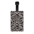 thumbnail image 1 of Luggage Tags for Suitcases, Abstract Minimalist Snake White Leather Bag Luggage Tags ID Label Tags Privacy Protection Travel Bag Labels, 1 of 6