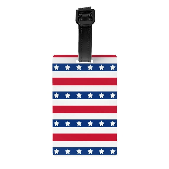 Luggage Tags for Suitcases, American Patriotic Stars And Stripes Leather Bag Luggage Tags ID Label Tags Privacy Protection Travel Bag Labels
