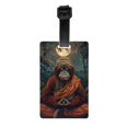 thumbnail image 1 of Luggage Tags for Suitcases, Banana Leaf Meditating Gorilla Leather Bag Luggage Tags ID Label Tags Privacy Protection Travel Bag Labels, 1 of 6