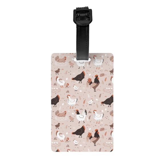 Luggage Tags for Suitcases, Bohemian Cute Chicken Egg Leather Bag Luggage Tags ID Label Tags Privacy Protection Travel Bag Labels