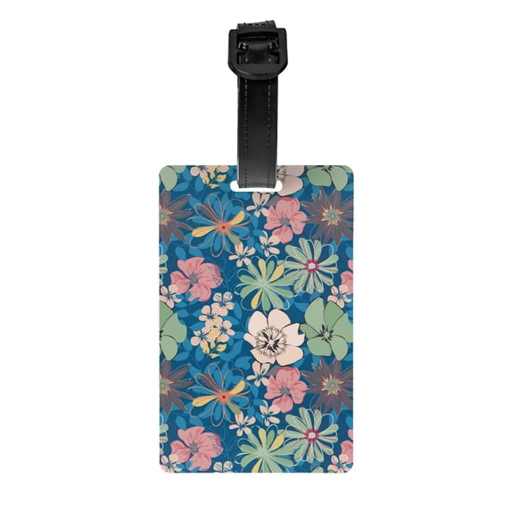 Luggage Tags for Suitcases, Colorful flowers AA Leather Bag Luggage Tags ID Label Tags Privacy Protection Travel Bag Labels