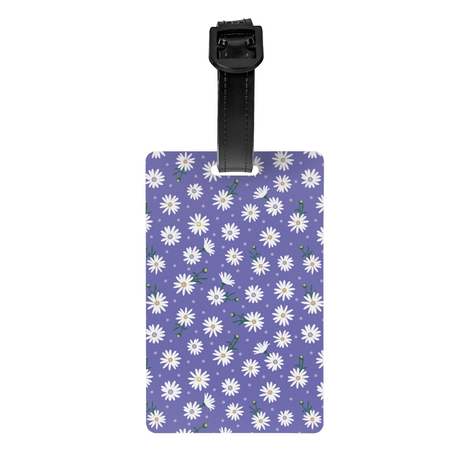 Luggage Tags for Suitcases, Daisies Flowers Purple Starry Sky Leather ...