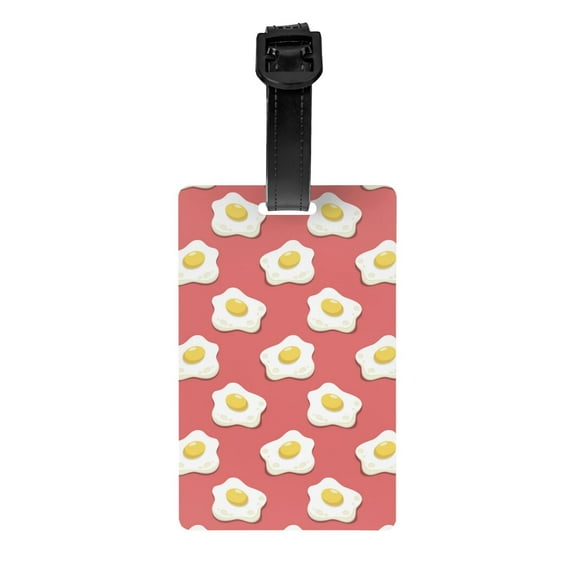 Luggage Tags for Suitcases, Delicious Fried Egg Leather Bag Luggage Tags ID Label Tags Privacy Protection Travel Bag Labels