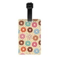 thumbnail image 1 of Luggage Tags for Suitcases, Donut Print No.9040 Leather Bag Luggage Tags ID Label Tags Privacy Protection Travel Bag Labels, 1 of 6