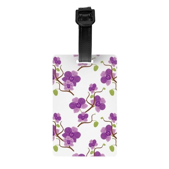 Luggage Tags for Suitcases, Fujiman Orchids Flowers Leather Bag Luggage Tags ID Label Tags Privacy Protection Travel Bag Labels