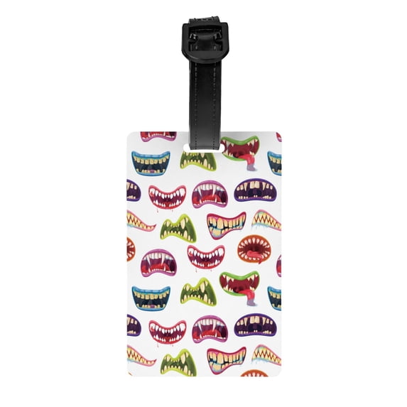 Luggage Tags for Suitcases, Funny mouth Leather Bag Luggage Tags ID Label Tags Privacy Protection Travel Bag Labels