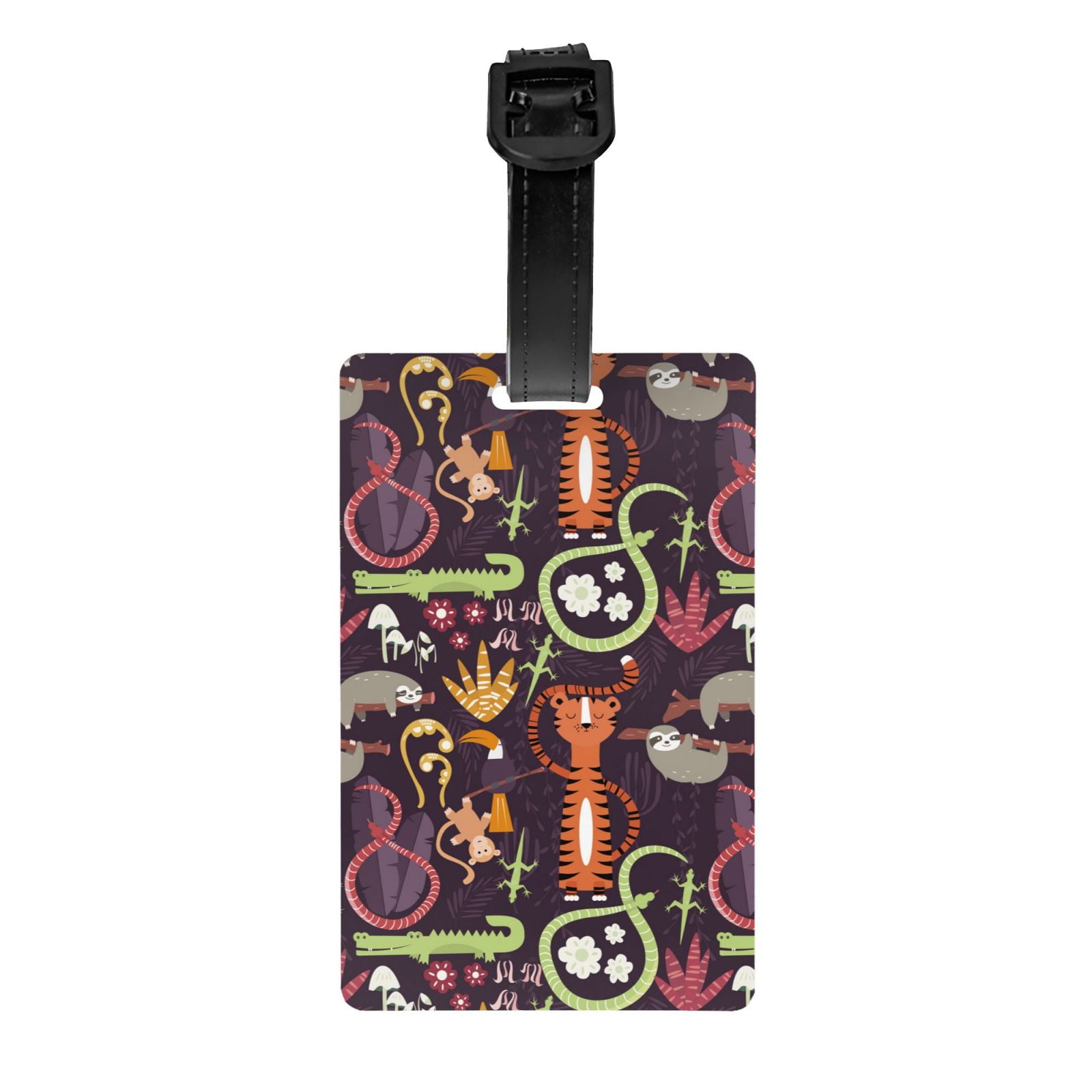 Luggage Tags for Suitcases, Funny tiger sloth Leather Bag Luggage Tags ...