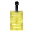 thumbnail image 1 of Luggage Tags for Suitcases, Gold Pineapple Leather Bag Luggage Tags ID Label Tags Privacy Protection Travel Bag Labels, 1 of 6