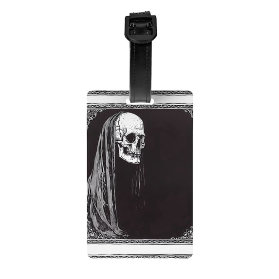 Luggage Tags for Suitcases, Gothic Skull Drape Leather Bag Luggage Tags ID Label Tags Privacy Protection Travel Bag Labels