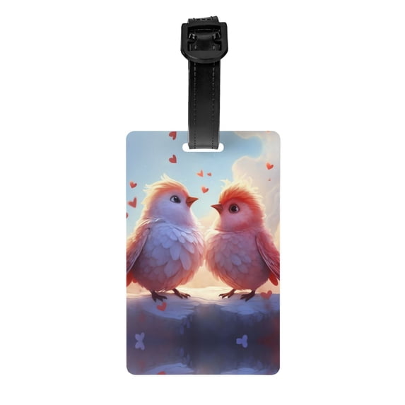 Luggage Tags for Suitcases, Heart Sky Bird Couple Leather Bag Luggage Tags ID Label Tags Privacy Protection Travel Bag Labels
