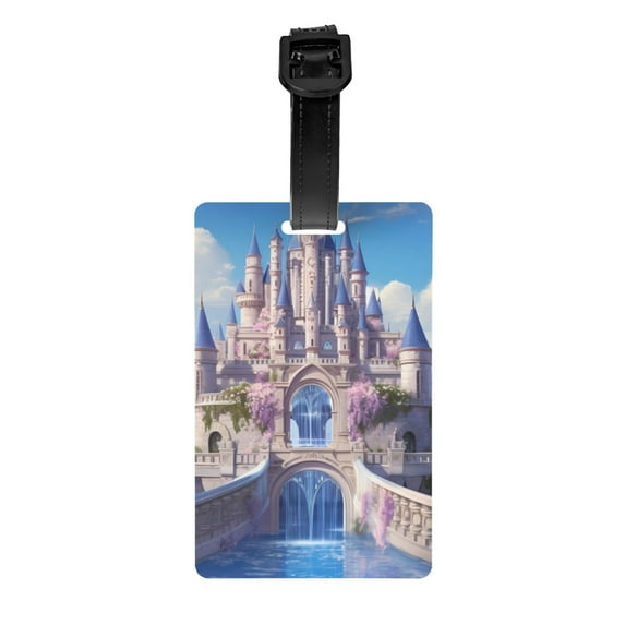 Luggage Tags for Suitcases, Majestic Fantasy Castle Leather Bag Luggage Tags ID Label Tags Privacy Protection Travel Bag Labels