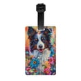 thumbnail image 1 of Luggage Tags for Suitcases, Oil Painting Sunflower Puppy Leather Bag Luggage Tags ID Label Tags Privacy Protection Travel Bag Labels, 1 of 6