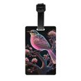 thumbnail image 1 of Luggage Tags for Suitcases, Pink Patterned Bird 2 Leather Bag Luggage Tags ID Label Tags Privacy Protection Travel Bag Labels, 1 of 6