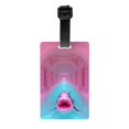 thumbnail image 1 of Luggage Tags for Suitcases, Pink Shark Pool Fantasy Leather Bag Luggage Tags ID Label Tags Privacy Protection Travel Bag Labels, 1 of 6