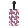 thumbnail image 1 of Luggage Tags for Suitcases, Pink purple peonies Leather Bag Luggage Tags ID Label Tags Privacy Protection Travel Bag Labels, 1 of 6