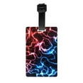 thumbnail image 1 of Luggage Tags for Suitcases, Red And Blue Lightning Leather Bag Luggage Tags ID Label Tags Privacy Protection Travel Bag Labels, 1 of 6