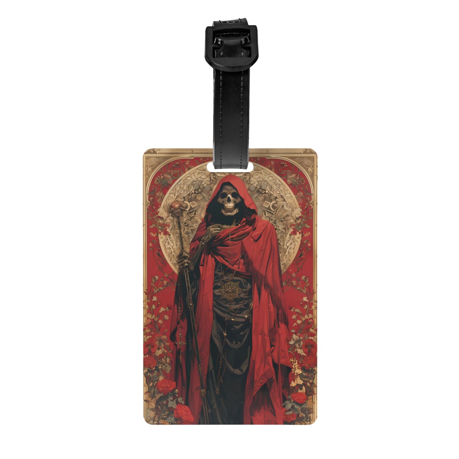 Scepter Label Luggage Tags for Suitcases, Vintage Rose Scepter Skull Leather Bag ...