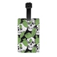 thumbnail image 1 of Luggage Tags for Suitcases, green Cactus skull Leather Bag Luggage Tags ID Label Tags Privacy Protection Travel Bag Labels, 1 of 6