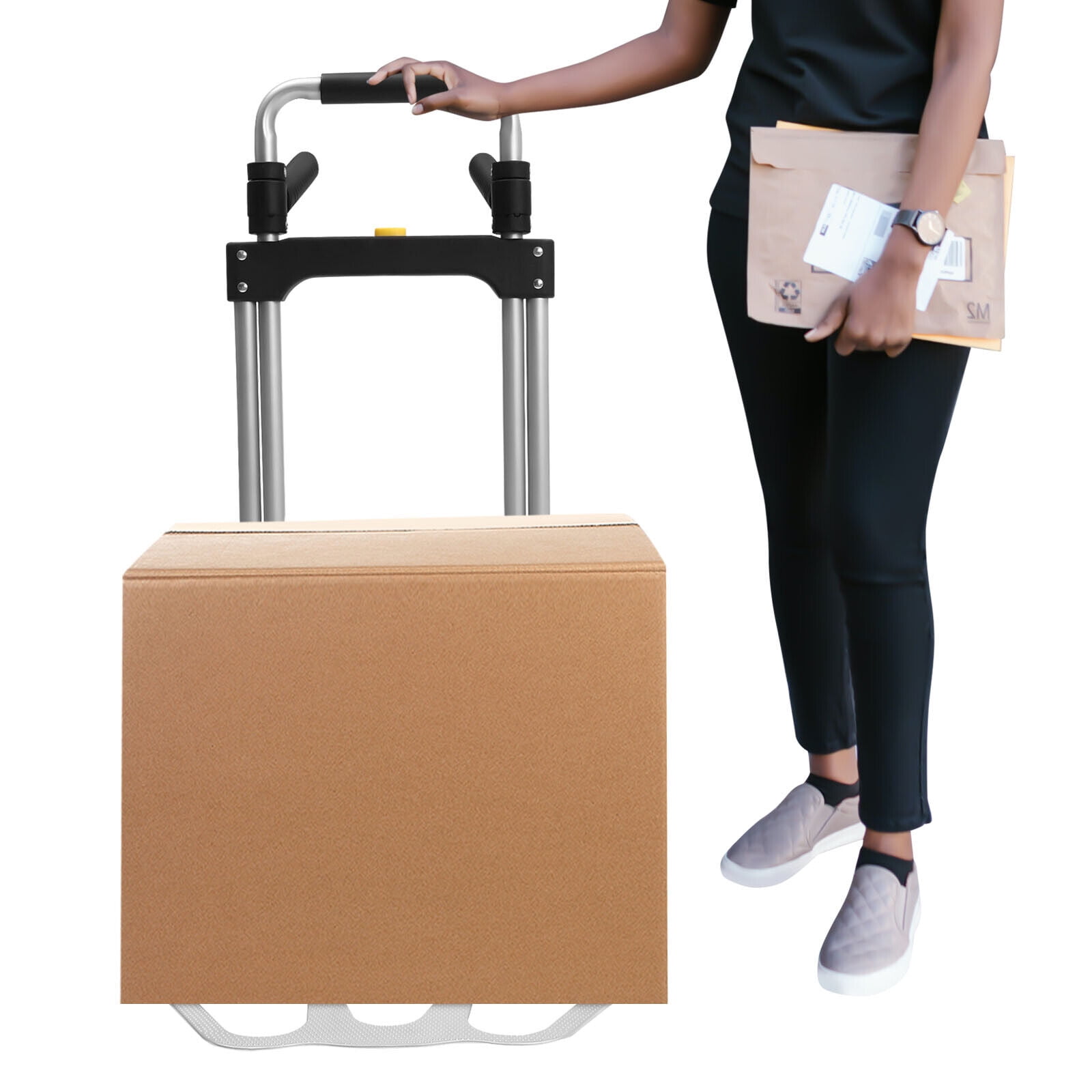 Luggage Trolley Cart with Telescoping Handle and Rubber Wheels Compact