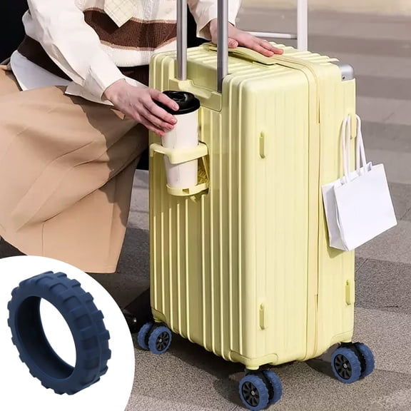 Luggage Wheel Cover under $5! CQCYD Luggage Wheel Covers, Silicone Suitcase Wheel Protectors, Universal Caster Noise Reduction Caps, Travel Luggage Accessories, 4 Pack Wheel Silencers