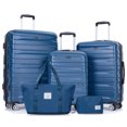 thumbnail image 1 of Luggage set of 5 Pieces,Expandable Luggage Set with Tsa Lock and Rotating Wheels, Lightweight Rolling Luggage with a Travel Duffel Bag and a Toiletry Bag for Men and Women, Dark Blue, 1 of 8