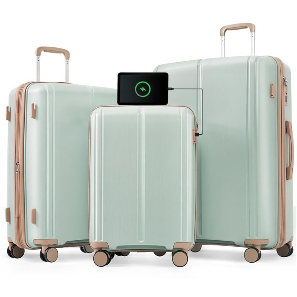 新品未使用 4点セット PPトラベルケース 13 + 20 + 24 + 28インチ ミントグリーン Luggage sets 3 Piece 20/24/28