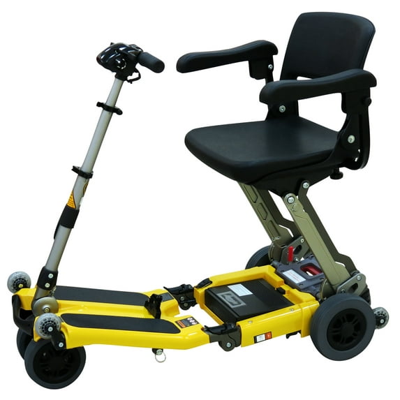 Luggie ELITE Folding Mobility Scooter, Yellow