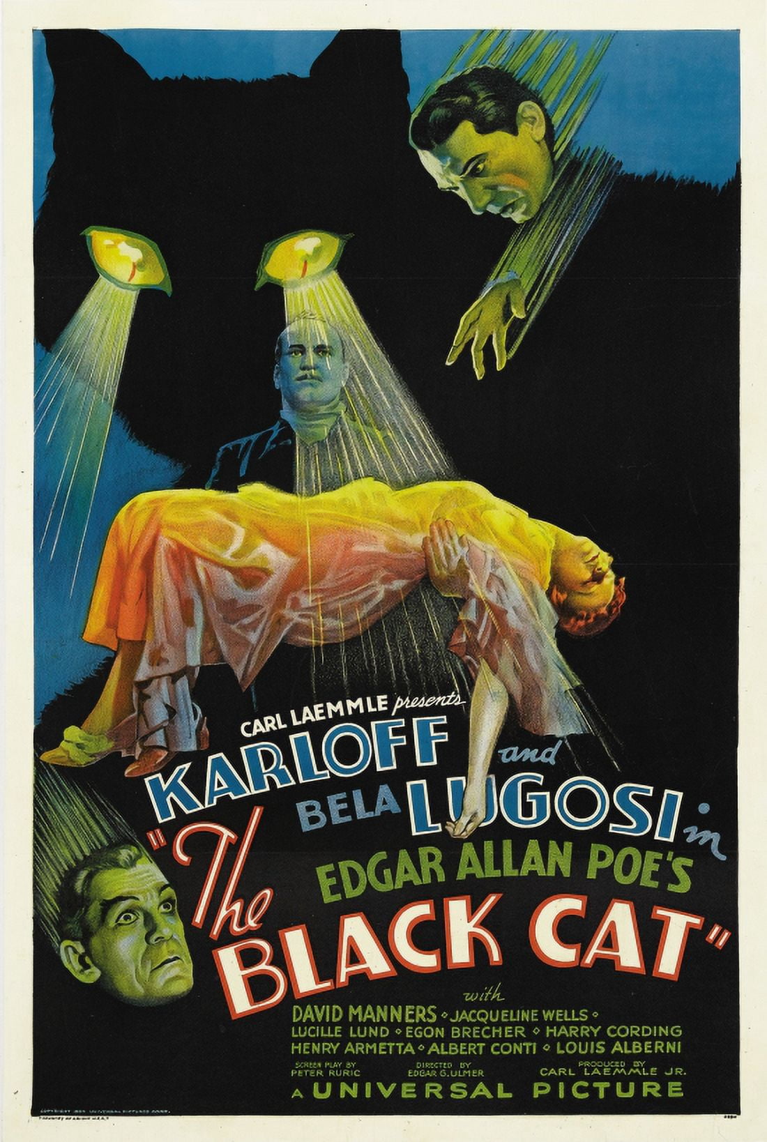 Lugosi Karloff The Black Cat Movie Canvas Art - (24 x 36)