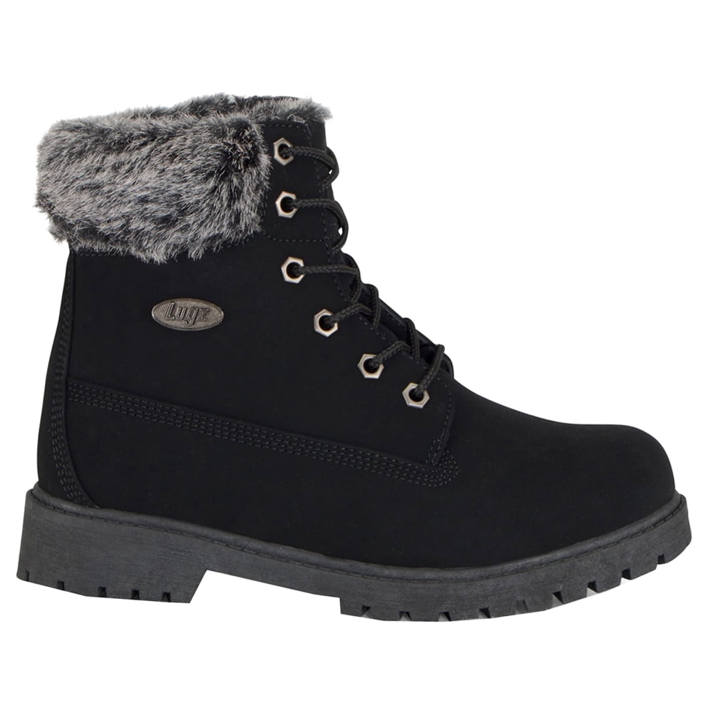 Lugz Womens Rucker Hi Faux Fur Lace Up Casual Boots Ankle Low Heel 1-2 ...
