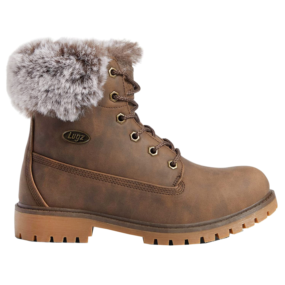 Lugz Womens Rucker Hi Faux Fur Lace Up Casual Ankle Boots Walmart