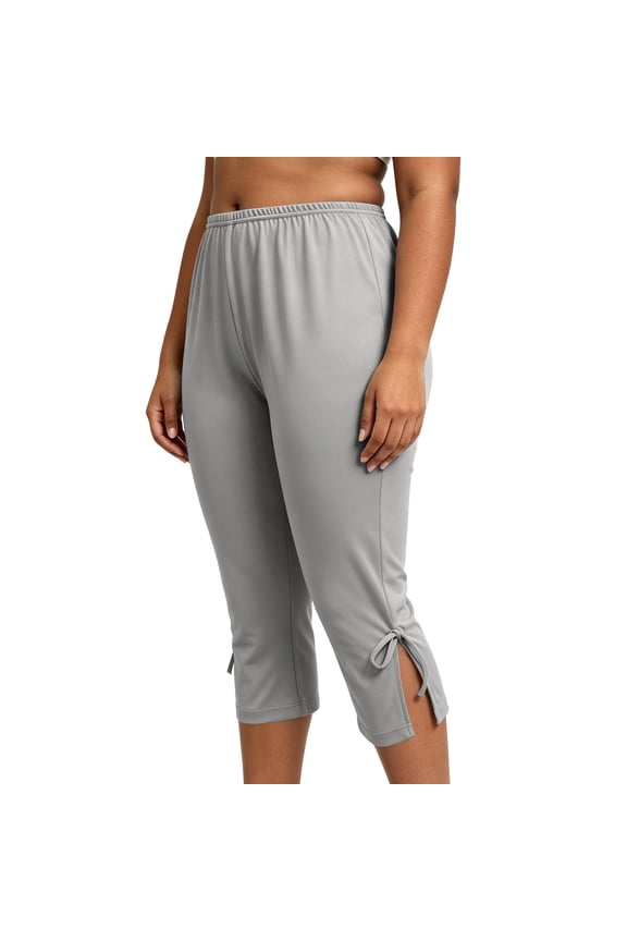 Women's Capri Legging Split Hem Elastic Waist Capri Pants Stretch Summer Casual Cropped Yoga Pant