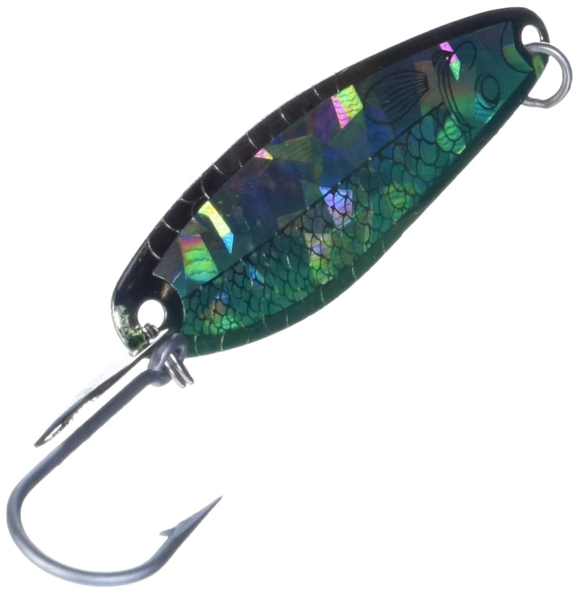 Cuillère coulée émeraude Luhr Jensen 5-1/2, sans crochet, or martelé