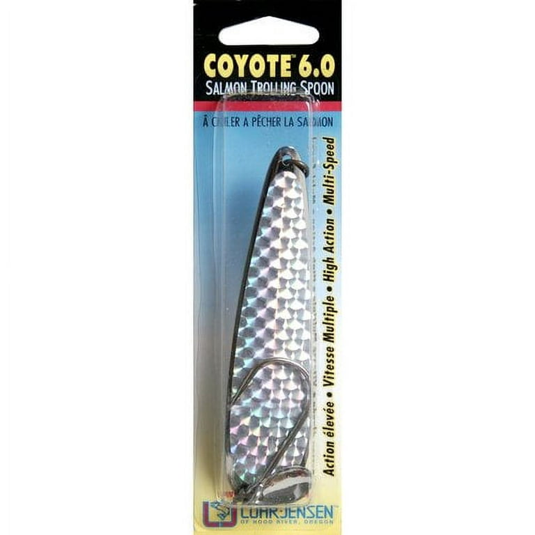 Luhr Jensen Coyote Spoon Fishing Lure 4 1/2 Nickel/Silver Prism-Lite