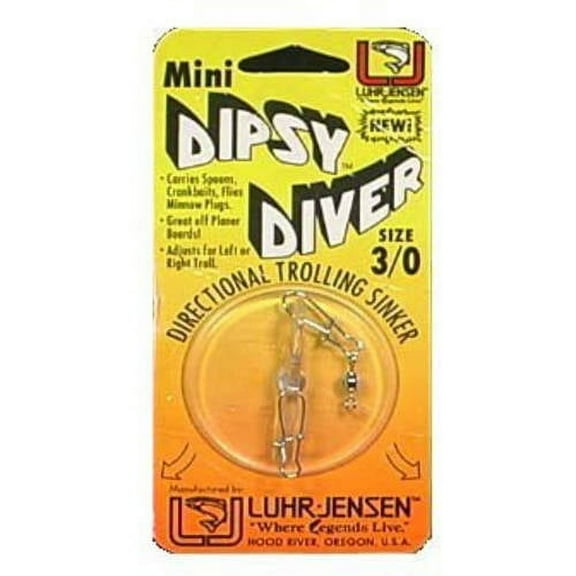 Luhr Jensen Dipsey Diver Adjustable/Directional Trolling Diver 2-1/4" Clear/Clear Bottom