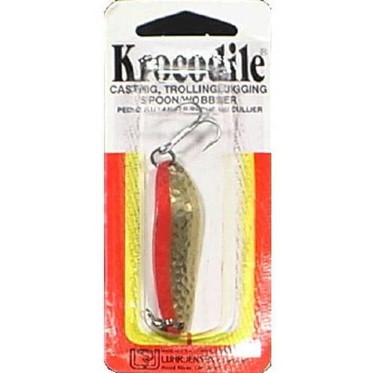 1 oz fishing lure kroc Luhr Jensen Krocodile Spoons 3/4 / Chrome Chartreuse Reflex jigged over structure Crocodile Spoon Fishing Lures 1oz,