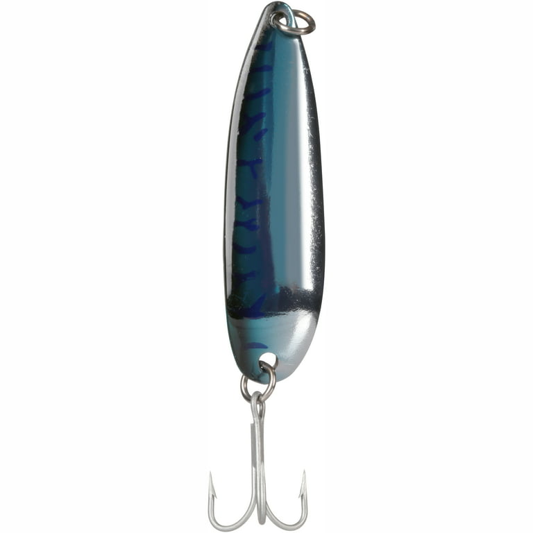 Luhr Jensen Krocodile 1oz Spoon Fishing Lure 3 5/16 Chrome/Blue