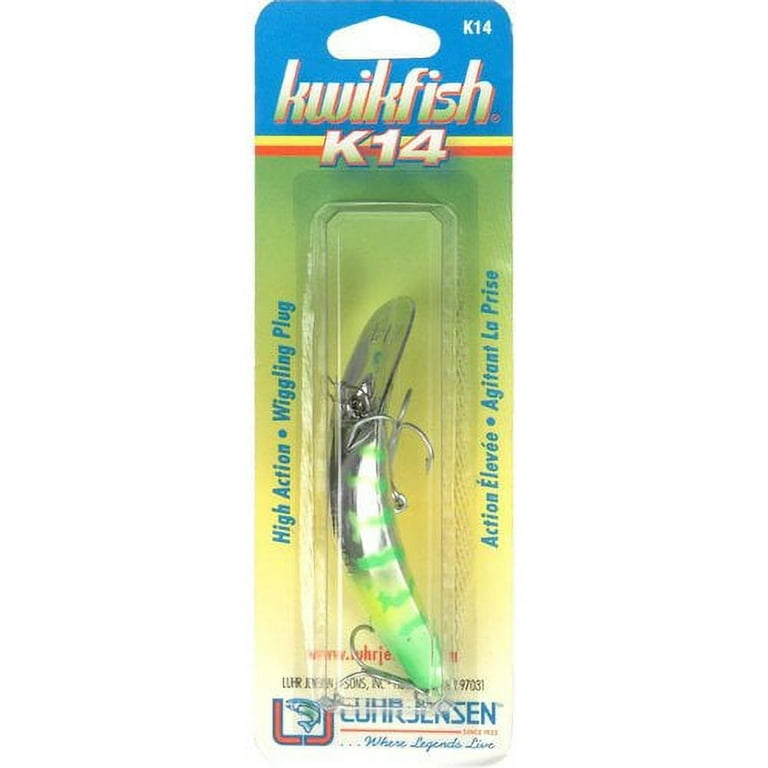 Luhr-Jensen Kwikfish 4 1/4 Rattle Fishing Lure, Grinch, Size 2,  5413-0140747