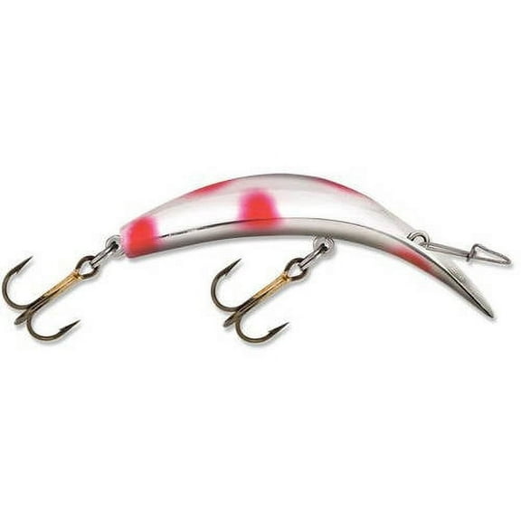 Luhr Jensen Kwikfish Xtreme Non-Rattle Trolling Lure 3 3/8" Silver/Flo Red Dot